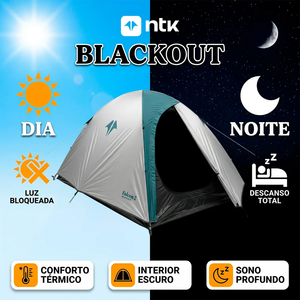 Barraca 2 Pessoas Falcon Blackout NTK 2000mm com Costura Selada - Image 6