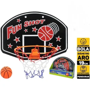 Mini Cesta de Basquete Tabela Pendurar Com Bola DM Toys