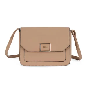 Bolsa Transversal Couro Sintetico Gash Bege