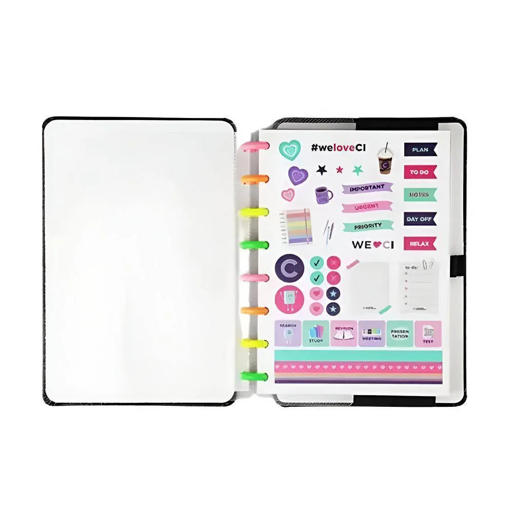 Caderno Inteligente Lets Glitter Neon Black Medio 80 Folhas - Image 3