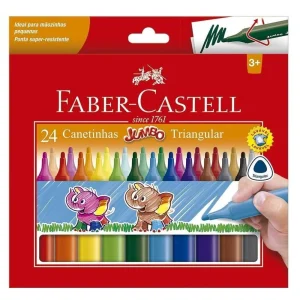 Canetinha Hidrografica Jumbo Faber Castell 24 Cores