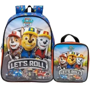 Kit Mochila de Costas+Lancheira Patrulha Canina 16 X2 Xeryus