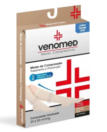 MEIAS COMPRESSÃO 20 a 30MMHG FECHADA EFEITO CLIMÁTICO 3/4 VENOMED TROMB1200 COR BEGE - MEDFORMA - Image 4