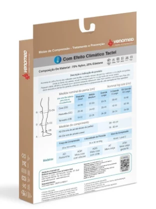 MEIAS COMPRESSÃO 20 a 30MMHG FECHADA EFEITO CLIMÁTICO 3/4 VENOMED TROMB1200 COR BEGE - MEDFORMA - Image 3