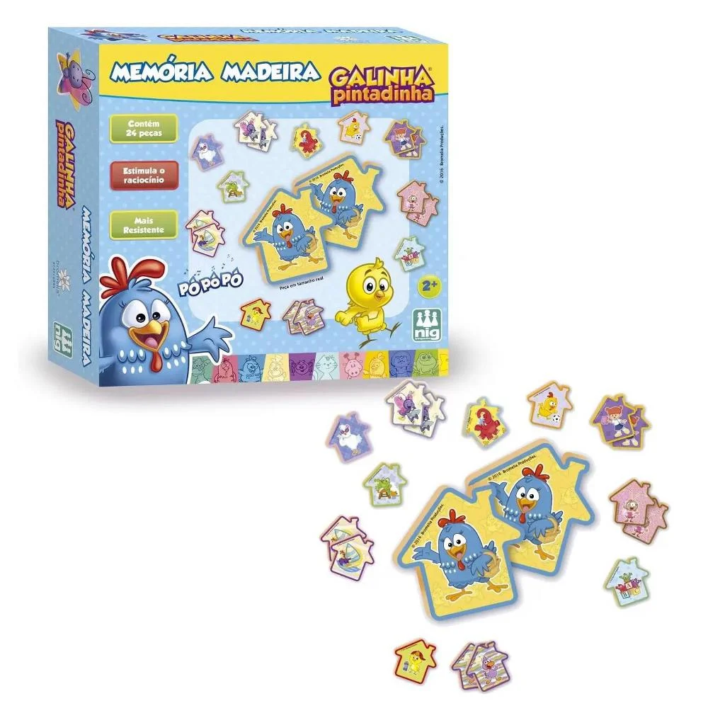 Jogo de Memoria Educativo Galinha Pintadinha 24 Pecas +3 Nig - Image 2