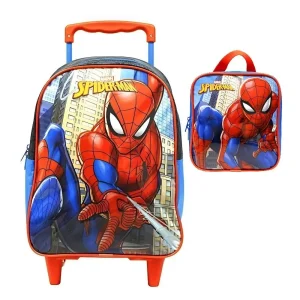 Kit Mochila De Rodinha Spider Man X1 16 + Lancheira Xeryus