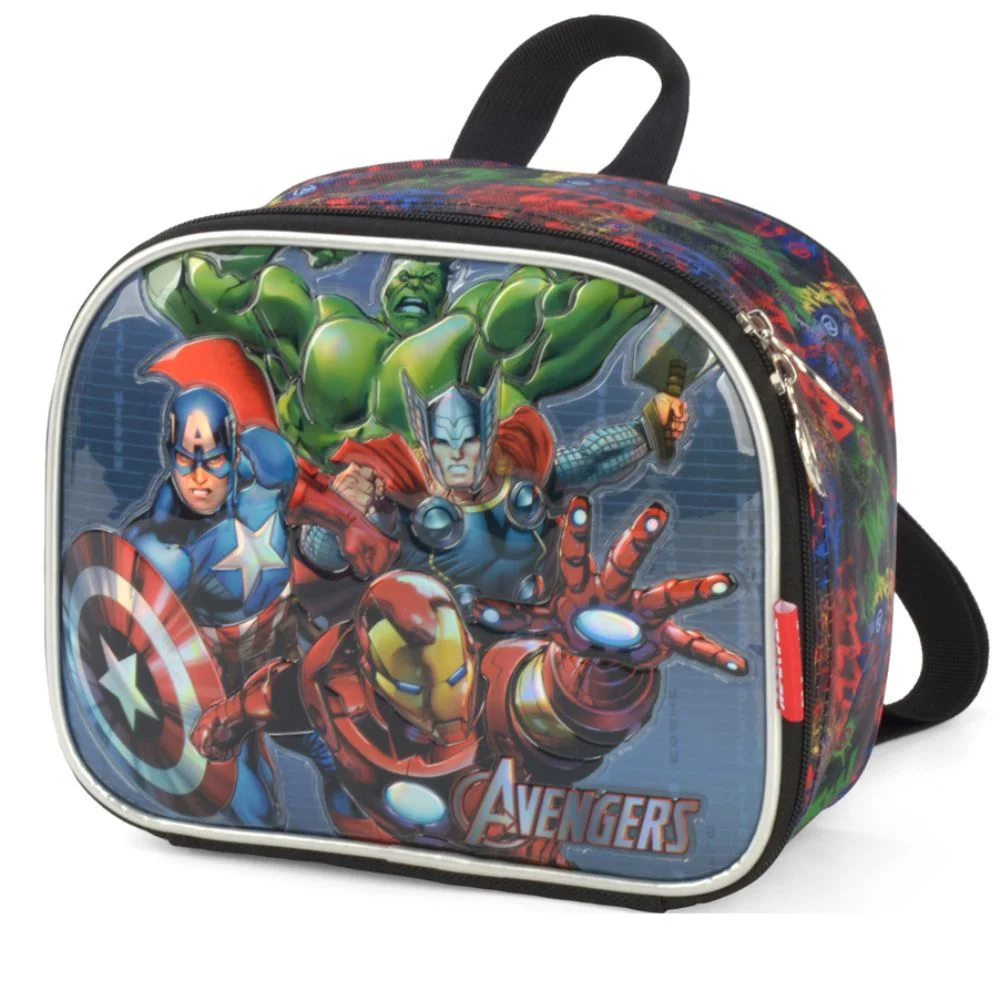 Lancheira Termica Infantil Vingadores Preto Luxcel