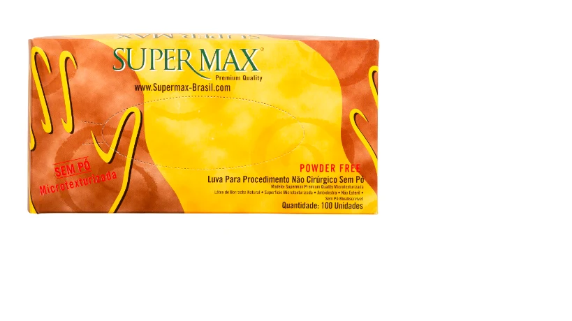Luvas Látex para Procedimento não cirúrgico sem Pó - Caixa com 100 Unidades - Kit com 10 caixas - Supermax - Image 3