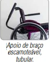 Apoio de braços, escamoteável, tubular p/ Cadeira de Rodas - Ortomobil