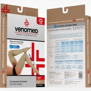 MEIAS COMPRESSÃO 20 a 30MMHG ABERTA EFEITO CLIMÁTICO 7/8 VENOMED TROMB2100 COR BEGE - MEDFORMA