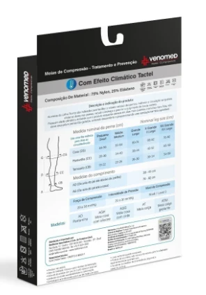 MEIAS COMPRESSÃO 20 a 30MMHG FECHADA EFEITO CLIMÁTICO 3/4 VENOMED TROMB1400 COR PRETO - MEDFORMA - Image 3