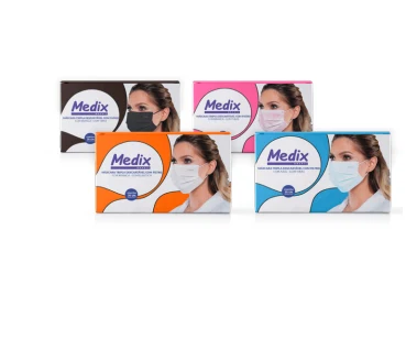 Máscara Tripla Descartável com Elástico caixa com 50 unidades - Kit com 10 caixas - Medix
