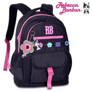 Mochila de Costas Rebecca Bonbon Flower Power Preto RB26235