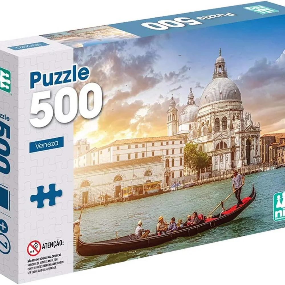 Quebra Cabeca Puzzle 500 Pecas Italia Veneza +7 Anos Nig - Image 2