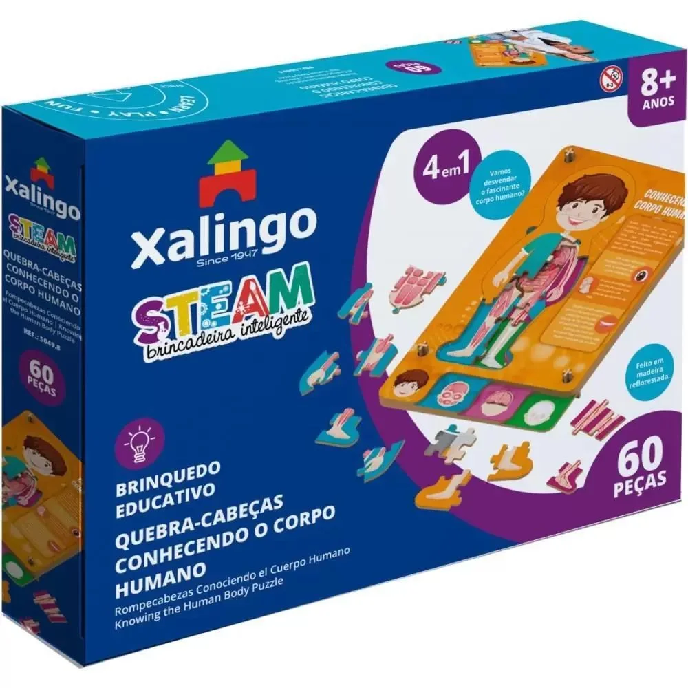 Quebra Cabeca Madeira Steam Corpo Humano 60PCS – Xalingo - Image 2